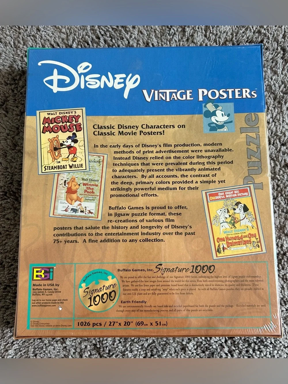 NIB Disney Mickey Mouse Steamboat Willie Vintage Puzzle 1000pc